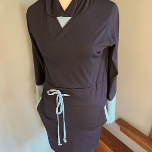 Long sleeve cotton dress with hood size small